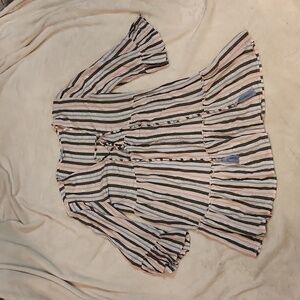 Blue Island tie front beach cover up